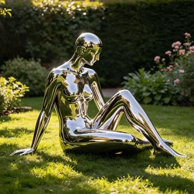 Custom Mirror Stainless Steel Female Sculpture Custom Mirror Stainless Steel Female Sculpture