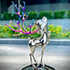 Colorful Spirit Deer Modern Abstract Stainless Steel Sculpture
