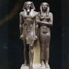 Ancient Egyptian Statue of King Menkaura And His Queen Diorite Sculpture