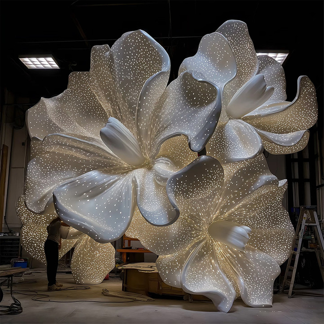 Giant Illuminated Floral Installation 
