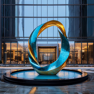 Verdigris & Gilded Rebirth Ring Sculpture