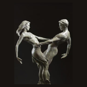 Duet Dance Modern Expressionist Bronze Sculpture
