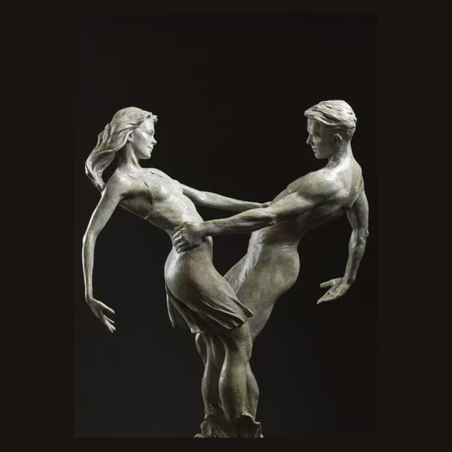 Duet Dance Modern Expressionist Bronze Sculpture