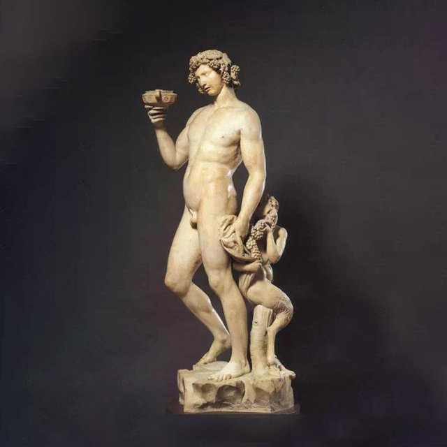 Bacchus Marble Sculpture – Classical Greek Mythology Wine God Statue