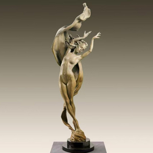 Dance with The Wind Modern Expressionist Bronze Sculpture