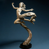 Dance of The Wind Modern Figurative Bronze Sculpture