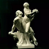 Satyr And Nymph Neoclassical Marble Sculpture