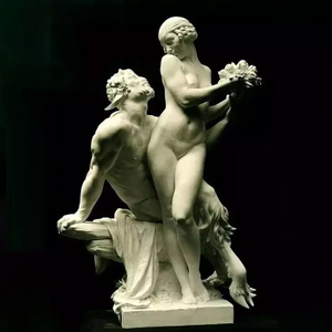 Satyr And Nymph Neoclassical Marble Sculpture