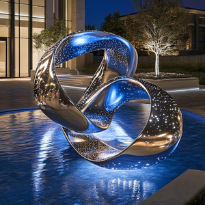 Interwoven Stellar Ring Stainless Steel Sculpture