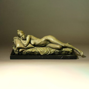 Reclining Nude Modern Realistic Bronze Sculpture