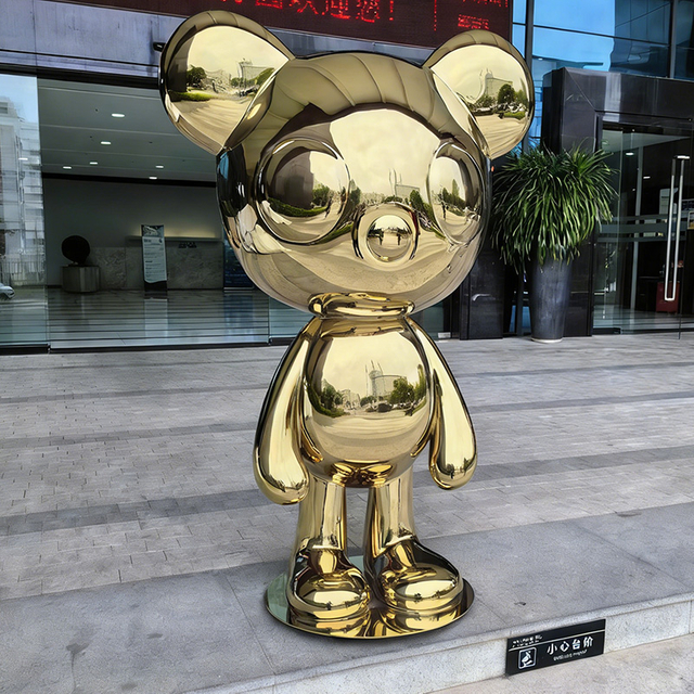 Golden Trend Bear Modern Pop Art Sculpture