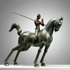 Knight And Spear Modern Expressionist Bronze Sculpture