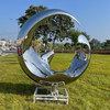 Mirror Polished Stainless Steel Crescent Moon Sculpture