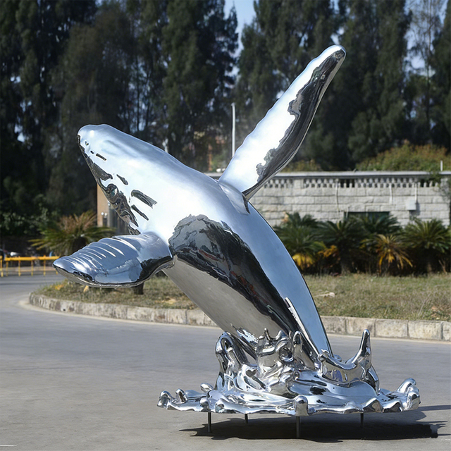 Stainless Steel Whale Sculpture
