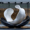 Magnolia Bloom Black & White Sculpture