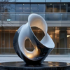 Black & White Symbiosis Abstract Sculpture