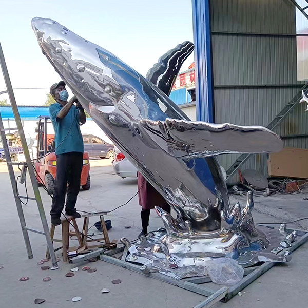 Stainless Steel Whale Sculpture