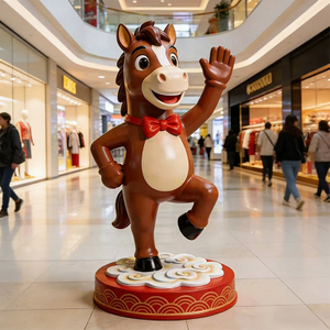 FRP Cartoon Horse Sculpture