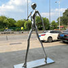 Wanderer Mirror Stainless Steel Abstract Figure Sculpture