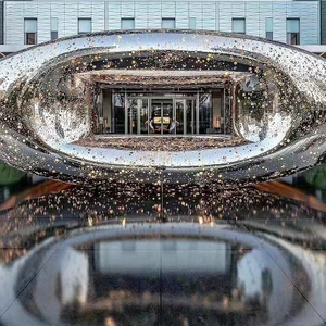 Galaxy Ring Large-Scale Abstract Stainless Steel Sculpture