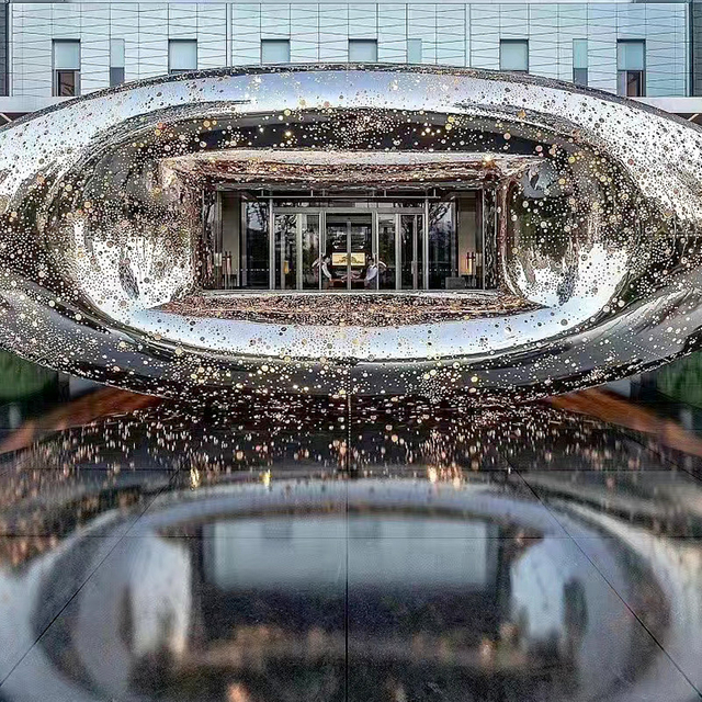 Galaxy Ring Large-Scale Abstract Stainless Steel Sculpture