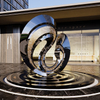 Mirror Stainless Steel Water Ripple Sculpture