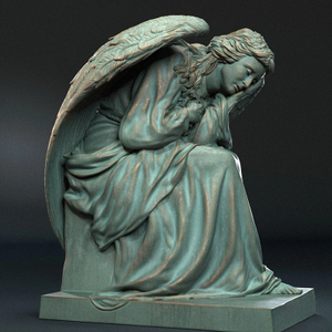 Contemplative Angel Neoclassical Sculpture