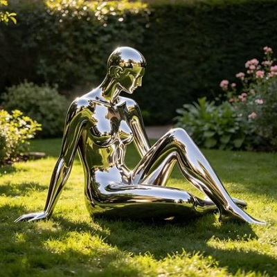 Custom Mirror Stainless Steel Female Sculpture.jpg
